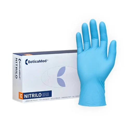 guantes de nitrilo celeste