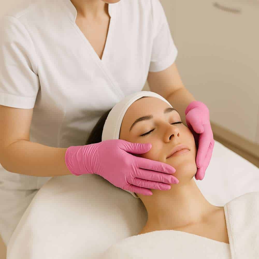 guante de nitrilo rosado - boticamed (1) guante de nitrilo rosado estetica - boticamed