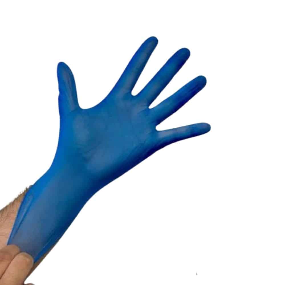 guante de vinilo azul