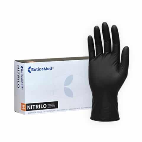 guantes de nitrilo negro
