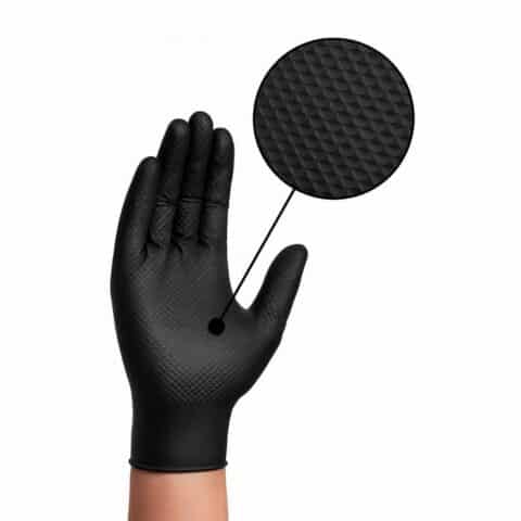 guantes de nitrilo negro diamantado - boticamed