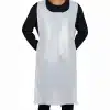 Pechera larga desechable sin manga blanca impermeable para uso clínico